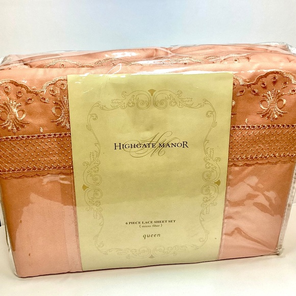 Highgate Manor 6pc Sheet Set: Size: Queen Color: Coral. SALE - NEW